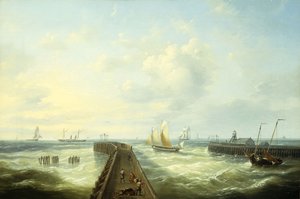 Fischerboote vor einem Steg in Ostende