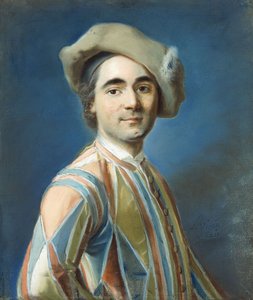 Porträt eines Schauspielers als Arlequin von Louis Vigee