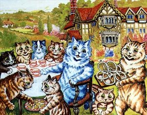 Eine Teeparty in Napsbury von Louis Wain