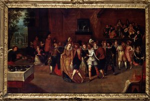 Ball zur Zeit Heinrichs III., ehemals genannt „Ein Fest am Hofe Heinrichs III.“ von Louis de Caulery