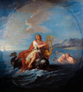 Arion spielt die Lyra. Arion von Methymne ist ein griechischer Dichter aus dem 7. Jahrhundert v. Chr. von Louis de Silvestre