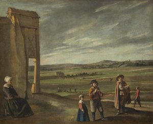 Landschaft mit Bauern, ca. 1640
