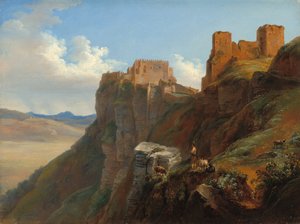 Ansicht des Castello di San Giuliano, in der Nähe von Trapani, Sizilien von Louise Josephine Sarazin de Belmont