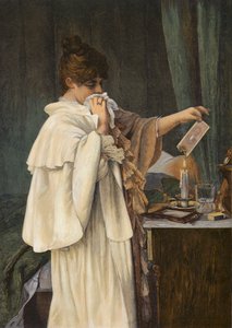 „Alles vorbei“, Mädchen verbrennt das Porträt ihres Liebhabers nach dem Ende ihrer Affäre von Louise Max Ehrler