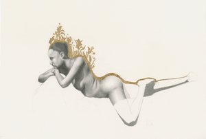 Nachdenkliche Goldfigur