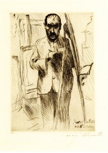 Selbstbildnis an der Staffelei von Lovis Corinth: Kunstdruck