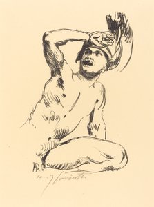 Kniender Krieger in Abwehr I, 1914 von Lovis Corinth