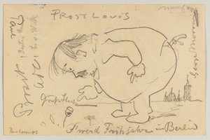 Lovis Corinth an Carl Strathmann: Postkarte, Poststempel 1. April 1908 von Lovis Corinth
