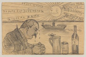 Lovis Corinth an Carl Strathmann: Postkarte, Poststempel 22. Juni 1898