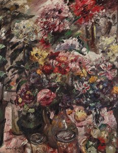 Stillleben mit Chrysanthemen und Amaryllis