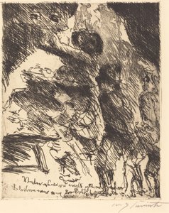 „Vater, es wird nicht gut ablaufen, bleiben wir von dem Soldatenhaufen“ von Lovis Corinth