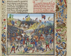 Die Schlacht von Auray am 29. September 1364, ca. 1470-1475 von Loyset Liedet