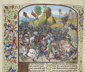 Die Schlacht von Montiel im Jahr 1369, ca. 1470-1475 von Loyset Liedet
