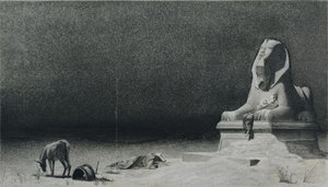 Die Rast auf der Flucht nach Ägypten (Vorderseite) von Luc Olivier Merson
