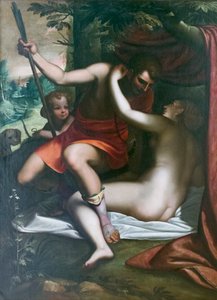 Venus und Adonis, vor 1585 von Luca Cambiaso