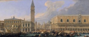 Der Molo, Venedig, vom Bacino di San Marco, um 1709 von Luca Carlevaris