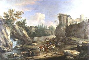 Reisende in der Campagna von Luca Carlevaris