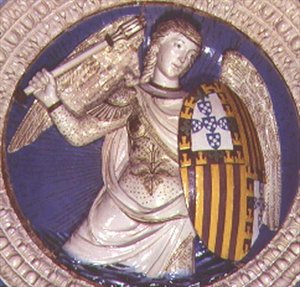 Tapferkeit, Rundbild vom Grab des Kardinals von Portugal von Luca Della Robbia