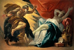 Jupiter und Semele, von Luca Ferrari (1605-1654)