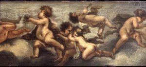 Putti beim Spielen (Detail) von Luca Giordano