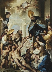 Der heilige Thomas von Villanova gibt Almosen an die Armen, ca. 1658