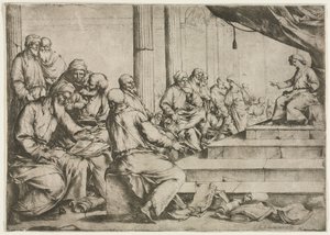 Der junge Christus lehrt im Tempel von Luca Giordano