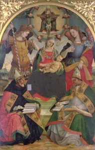 Die Dreifaltigkeit, Madonna mit Kind, Engel und Heilige