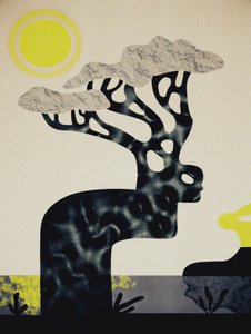 Sonnenbeschienener Geisterbaum