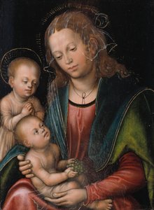 Jungfrau und Kind, verehrt vom kleinen Johannes dem Täufer von Lucas Cranach d.Æ.