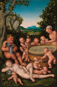 Bacchus am Weinfass