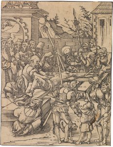Martyrium des Heiligen Bartholomäus. Aus der Serie Martyrium der zwölf Apostel von Lucas Cranach the Elder