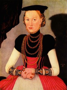 Weibliches Bildnis / Bildnis einer Frau (eine geborene Hoffmann aus Leipzig?) von Lucas Cranach the Younger