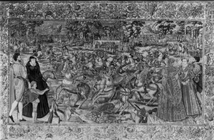 Das Turnier, Brüsseler Werkstatt, ca. 1582-85 (Wandteppich)