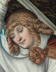 Der Erzengel Michael hält die Waage der Gerechtigkeit (Detail)