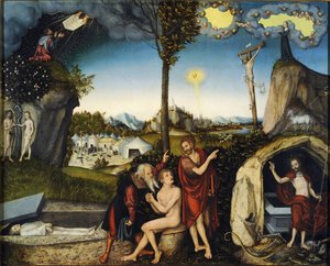 Das Gesetz und die Gnade von Lucas the Elder Cranach