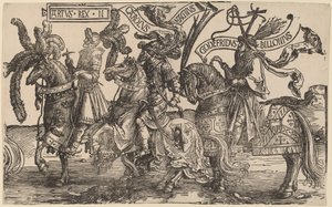 Arthur, Karl der Große (Charlemagne), Gottfried von Bouillon von Lucas van Leyden