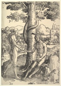 Der Sündenfall, Adam und Eva, ca. 1514 von Lucas van Leyden