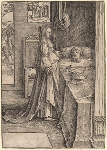 Isebel verspricht Naboths Weinberg König Ahab von Lucas van Leyden