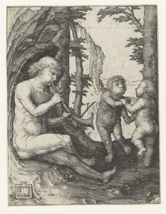 Junge mit Blasinstrument