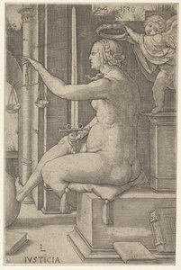 Gerechtigkeit, aus der Serie Die Tugenden, 1530 von Lucas van Leyden