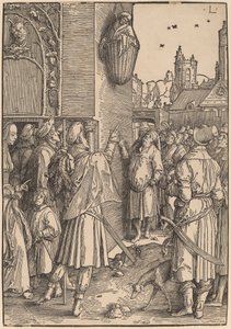Der Dichter Virgil in einem Korb aufgehängt von Lucas van Leyden