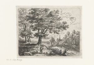 Landschaft mit einem Hirten von Lucas van Uden