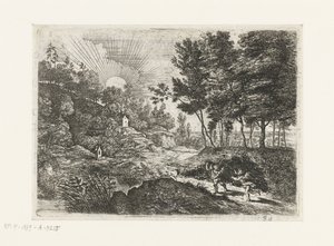 Landschaft mit zwei Putti von Lucas van Uden