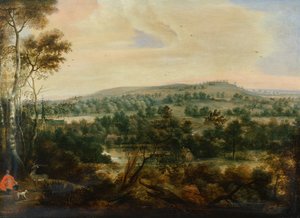 Waldlandschaft mit Sankt Hubertus