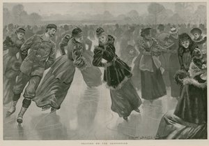 Schlittschuhlaufen auf der Serpentine, Hyde Park, London (Gravur)
