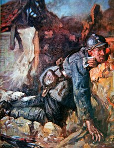 Verwundeter Bote in der Schlacht von Verdun