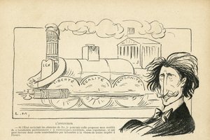 Illustration in Le Rire, 04/07/08 - Der Erfinder (Gravur) von Lucien Metivet