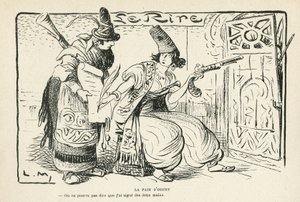 Illustration in Le Rire, 26/10/12 - Der Frieden von Ouchy - Balkans, Schweiz, Krieg 14-18, Vertrag von Lausanne (Gravur) von Lucien Metivet