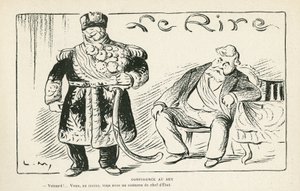 Illustration in Le Rire, 27/07/12 - Vertrauen in den Bey - Kolonisation - Fallieres Armand (1813-1941), Naceur Bey (Mohamed el-Naceur Bey) (1855-1922) (Gravur) von Lucien Metivet