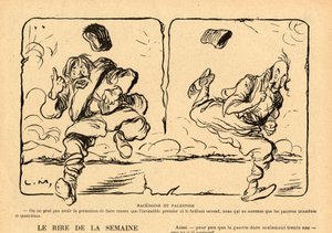 Le Rire rouge, Satirisch in Schwarz-Weiß von Lucien Metivet